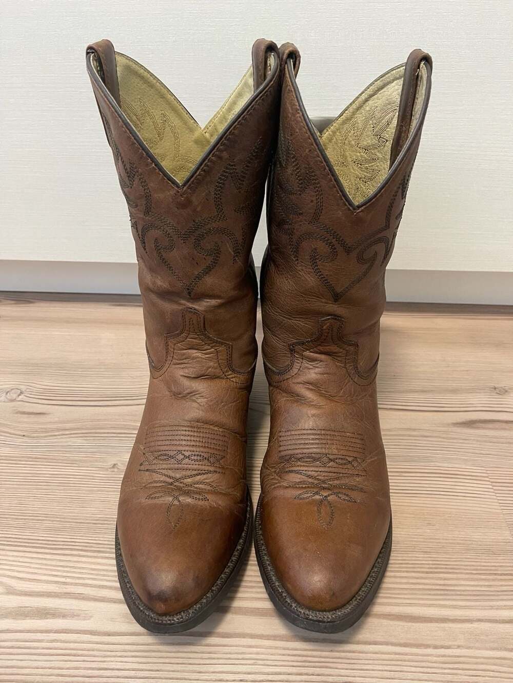 Laredo Men's Brown Leather Western Cowboy Boots Size 10 EW
